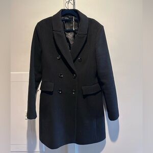 Mango Classic Black Pea Coat